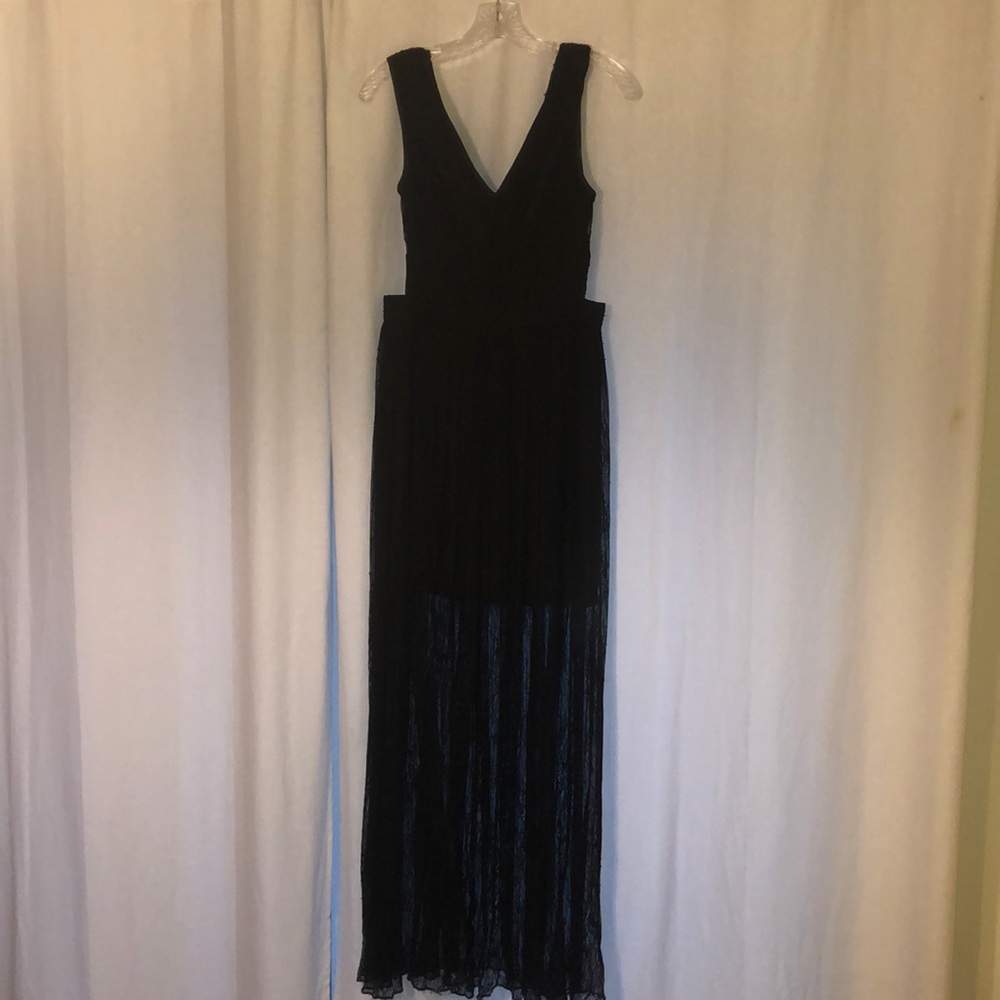 Black floor-length dress